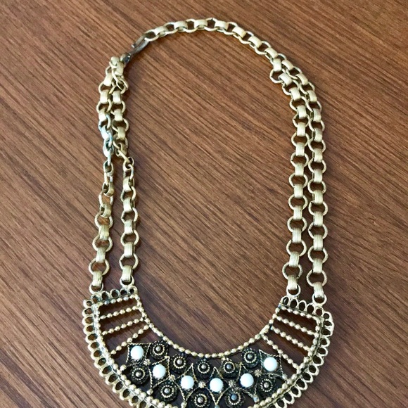 Vintage Goldette-style 1960s necklace white stones - Picture 12 of 16